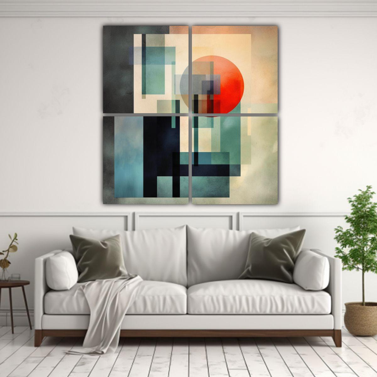 Pinturas Decorativas Abstractas En Bastidor 140x140 Cm-2
