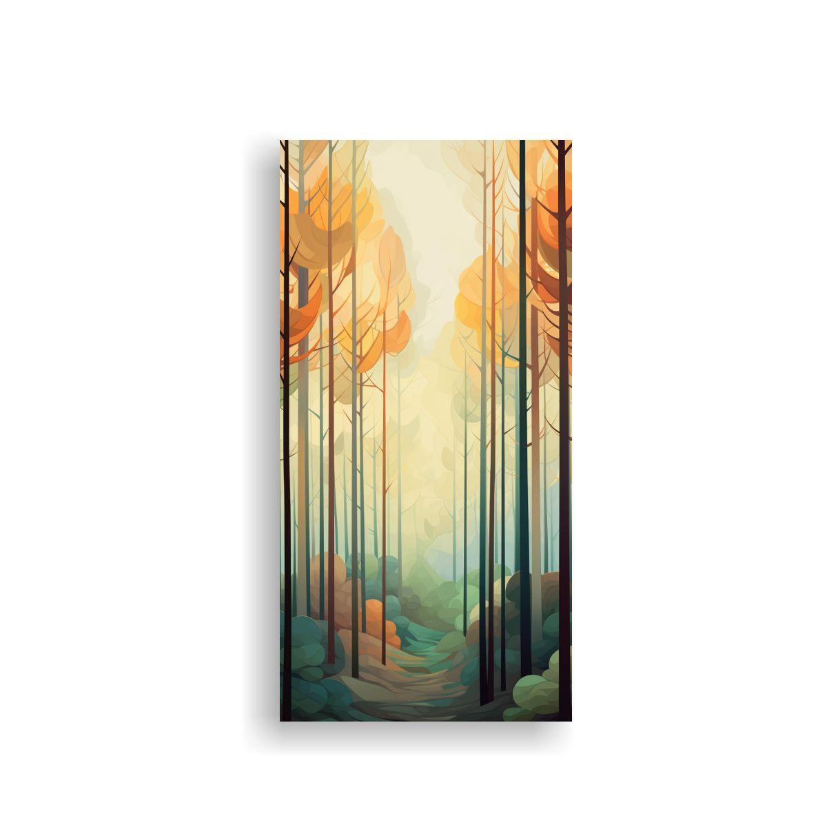 Pintura Decorativa Abstracta En Madera Con Lienzo 20x40cm-0