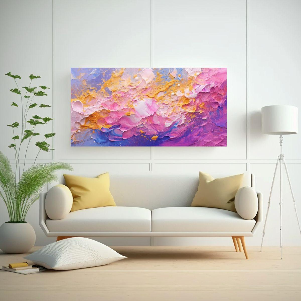 Cuadro Tela Canvas Diseño Abstracto Forma 160x80cm-2