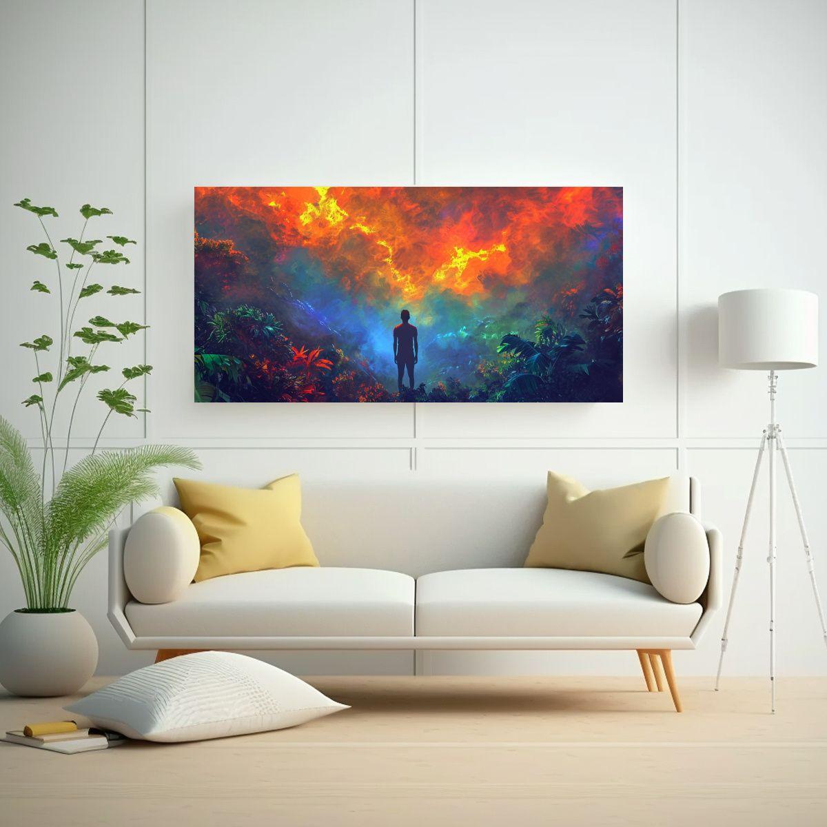 Lienzo Tela Joven Surrealista Colores Ricos Arte 80x40cm-2