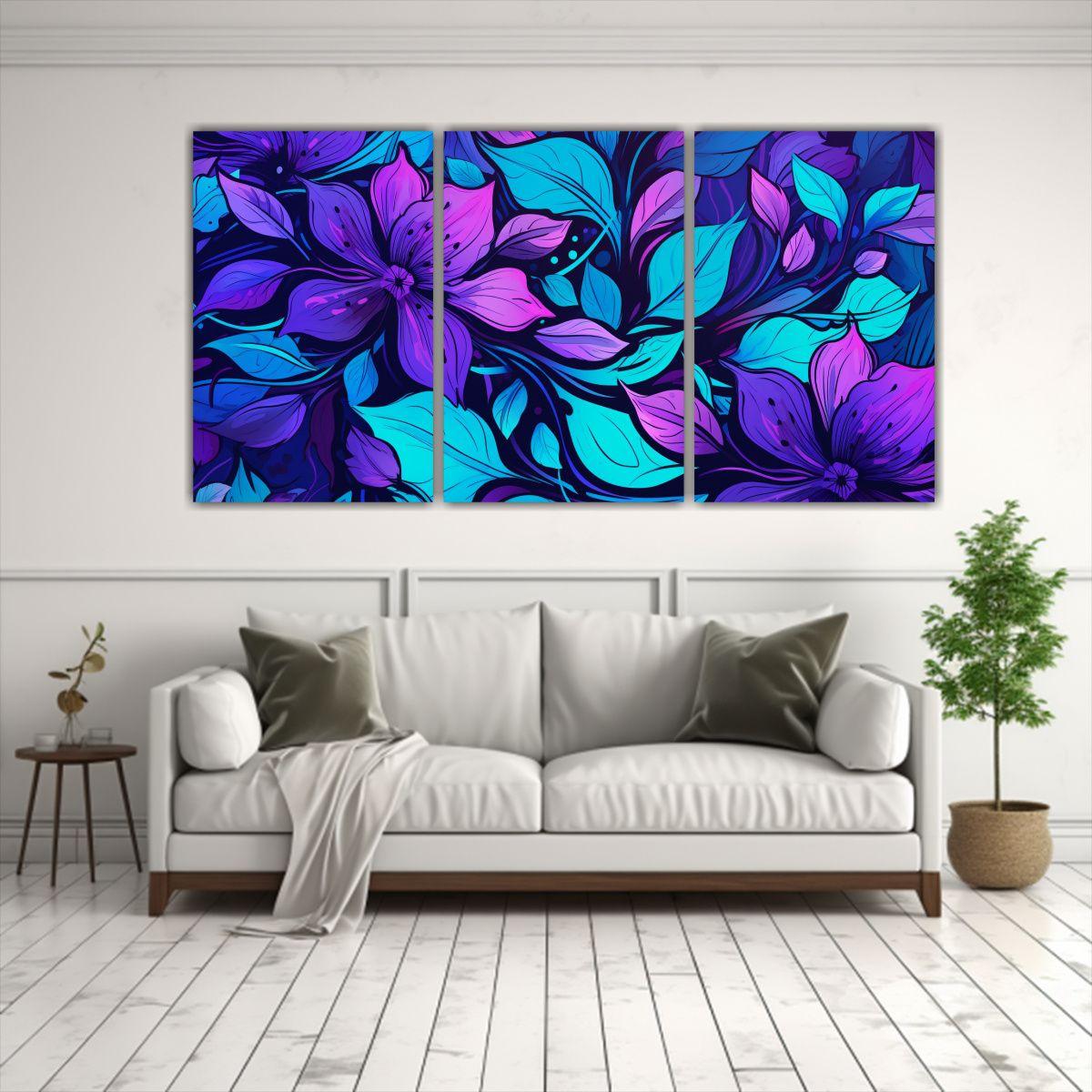 Set 3 Cuadros Modernos Resistentes Pared Ambiente 240x120 Cm-2