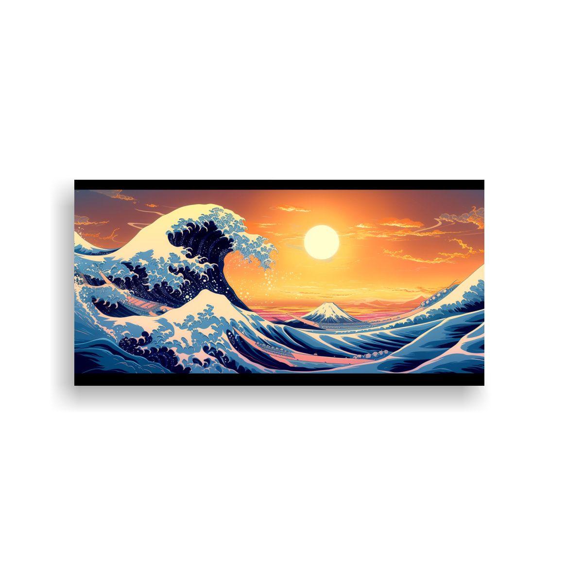 Pintura Decorativa: Ola Gigante De Kanagawa Con 120x60cm-0