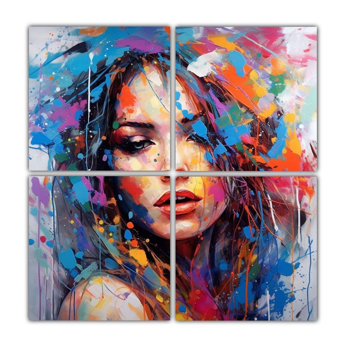 Cuadros Abstractos Modernos Con Composición 120x120 Cm-0