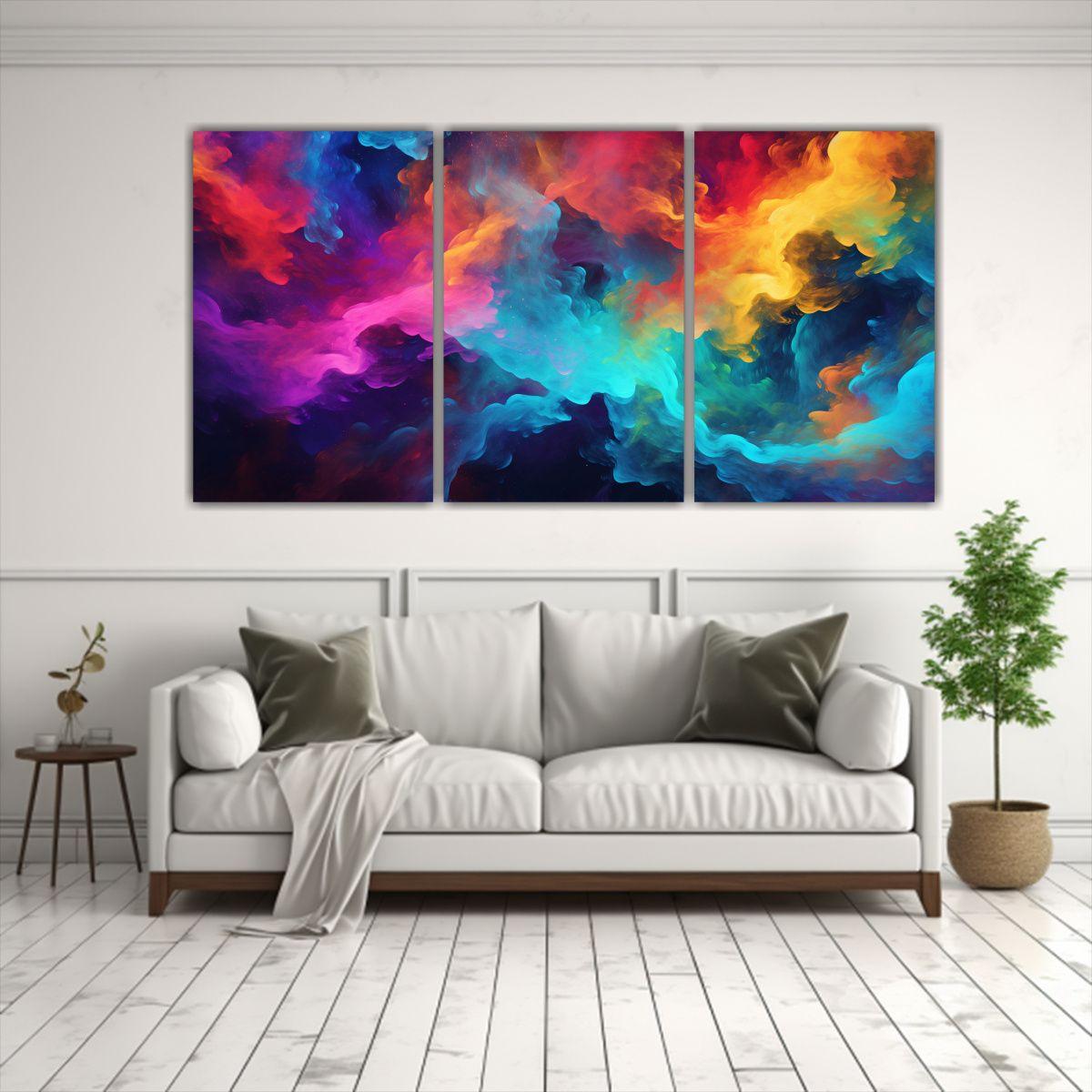 Artes De Pared Coloridas Textura Psicodélica 180x90 Cm-2