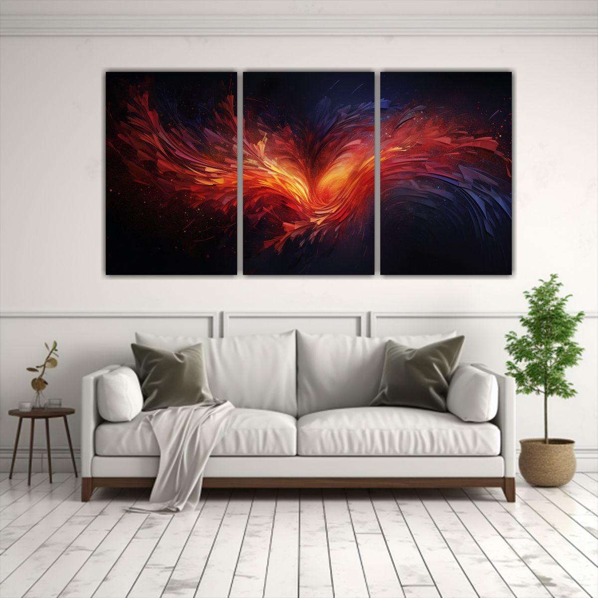 Pinturas Decorativas: Tres Cuadros Expresión 150x75 Cm-2