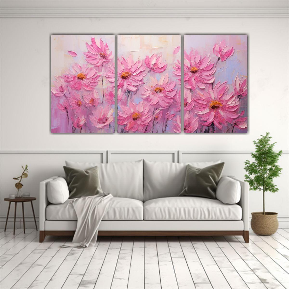 Pintura En Lienzo Estilo De Flores De Girasol 60x30 Cm-2