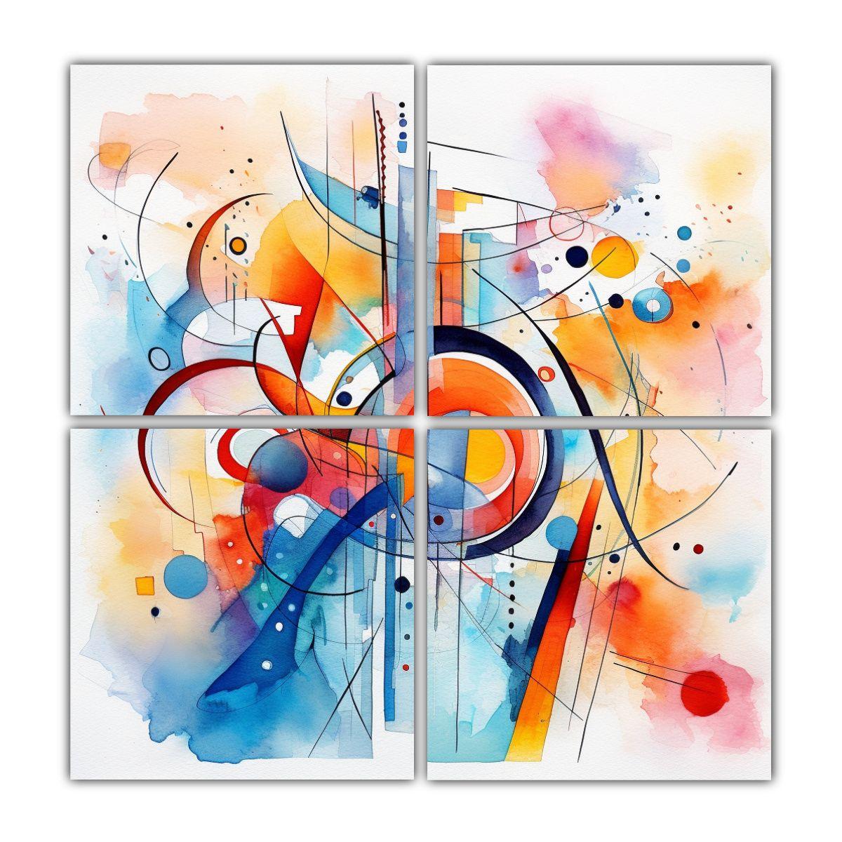Artes De Pared Abstractas En Calidez Pop Art 120x120 Cm-0