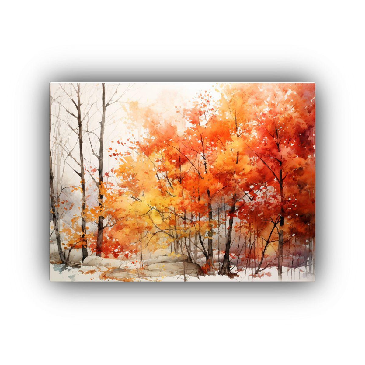 Pintura Abstracta De árboles De Arce En Colores 40x30cm-0