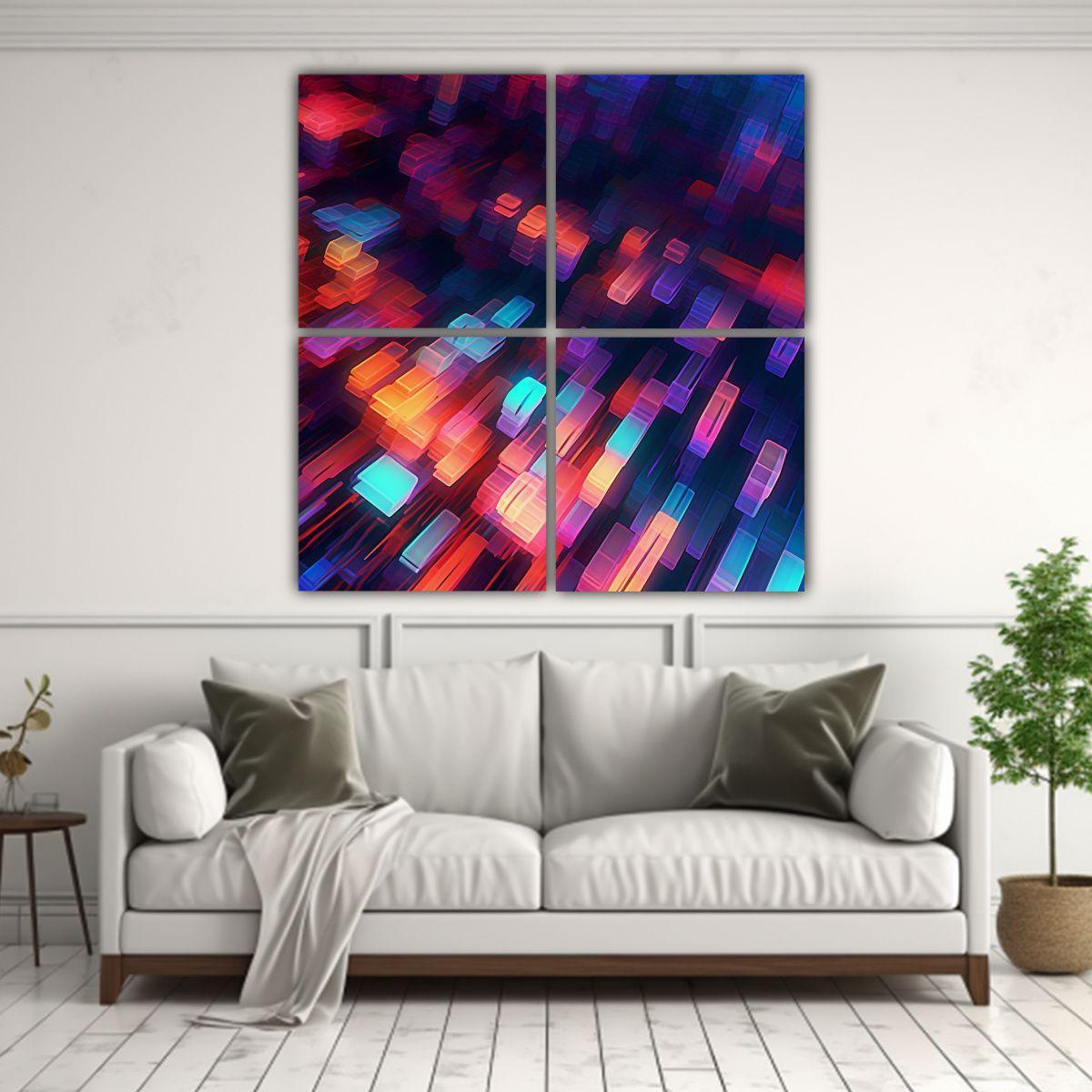 Cuatro Cuadros Conceptuales De Textura Abstracta 200x200 Cm-2