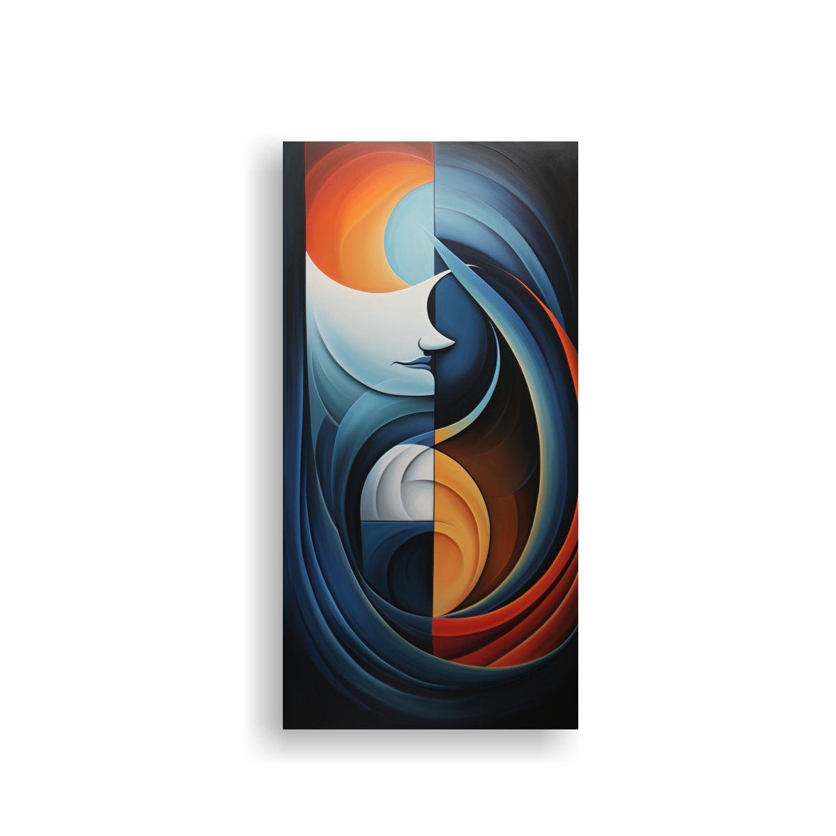 Cuadro Abstracto Equilibrio Noche Y Día 70x140cm-0