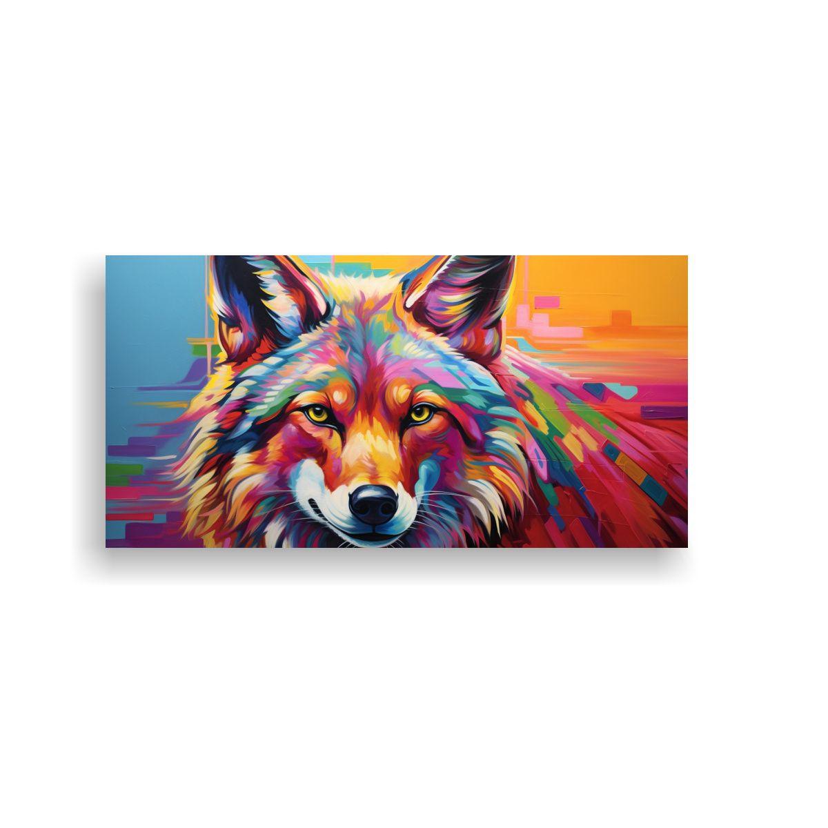 Pintura Al Estilo óleo De Estilo Coyote Colorido  80x40cm-0
