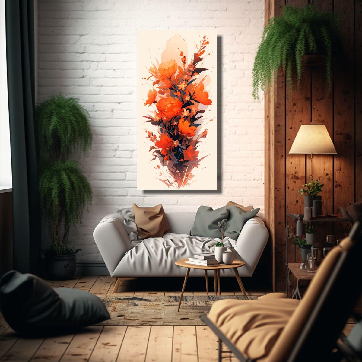 Cuadros Alta Calidad Belleza Colores Naranja 70x140cm-2
