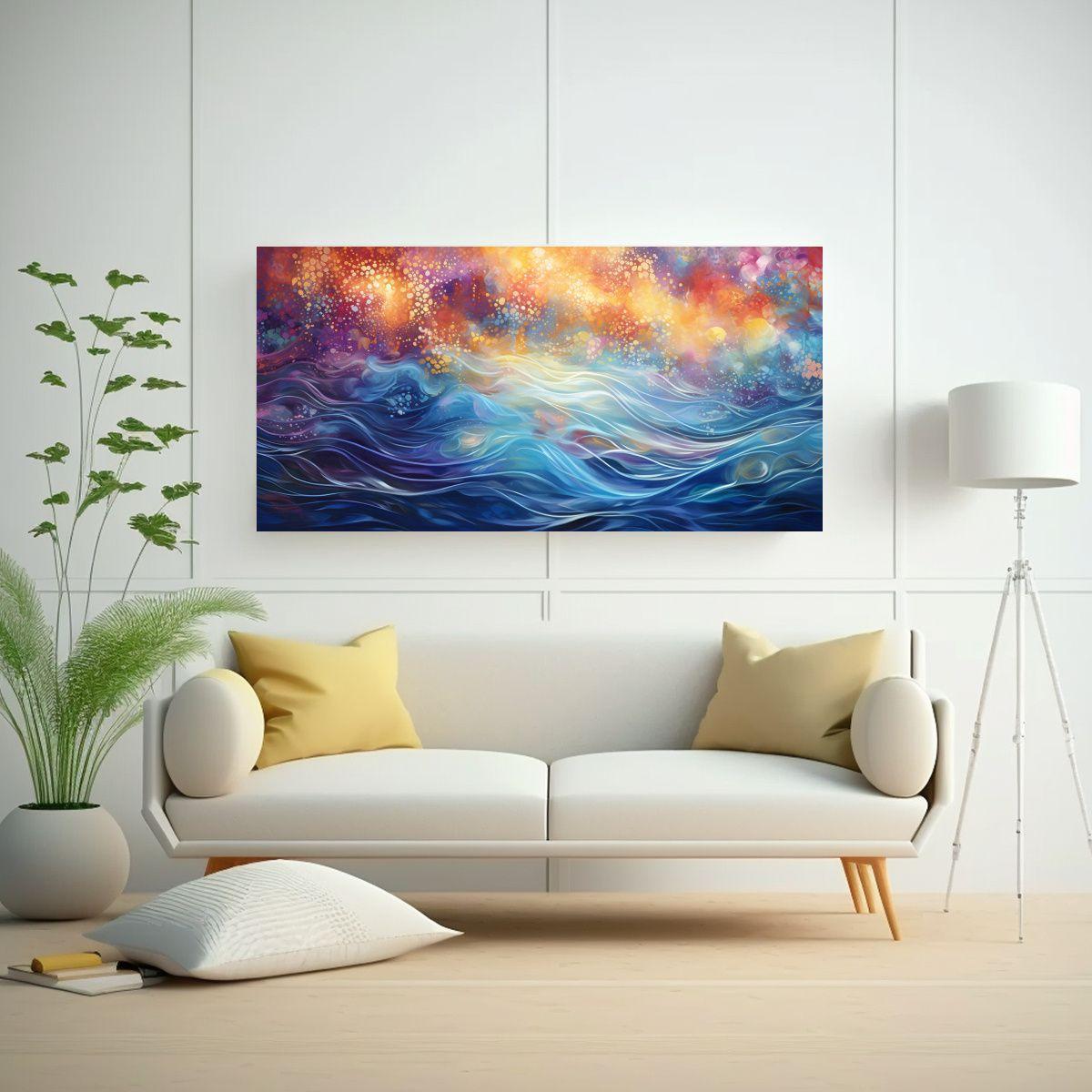 Cuadro De Lienzo Puntos Luminosos En Estilo 80x40cm-2