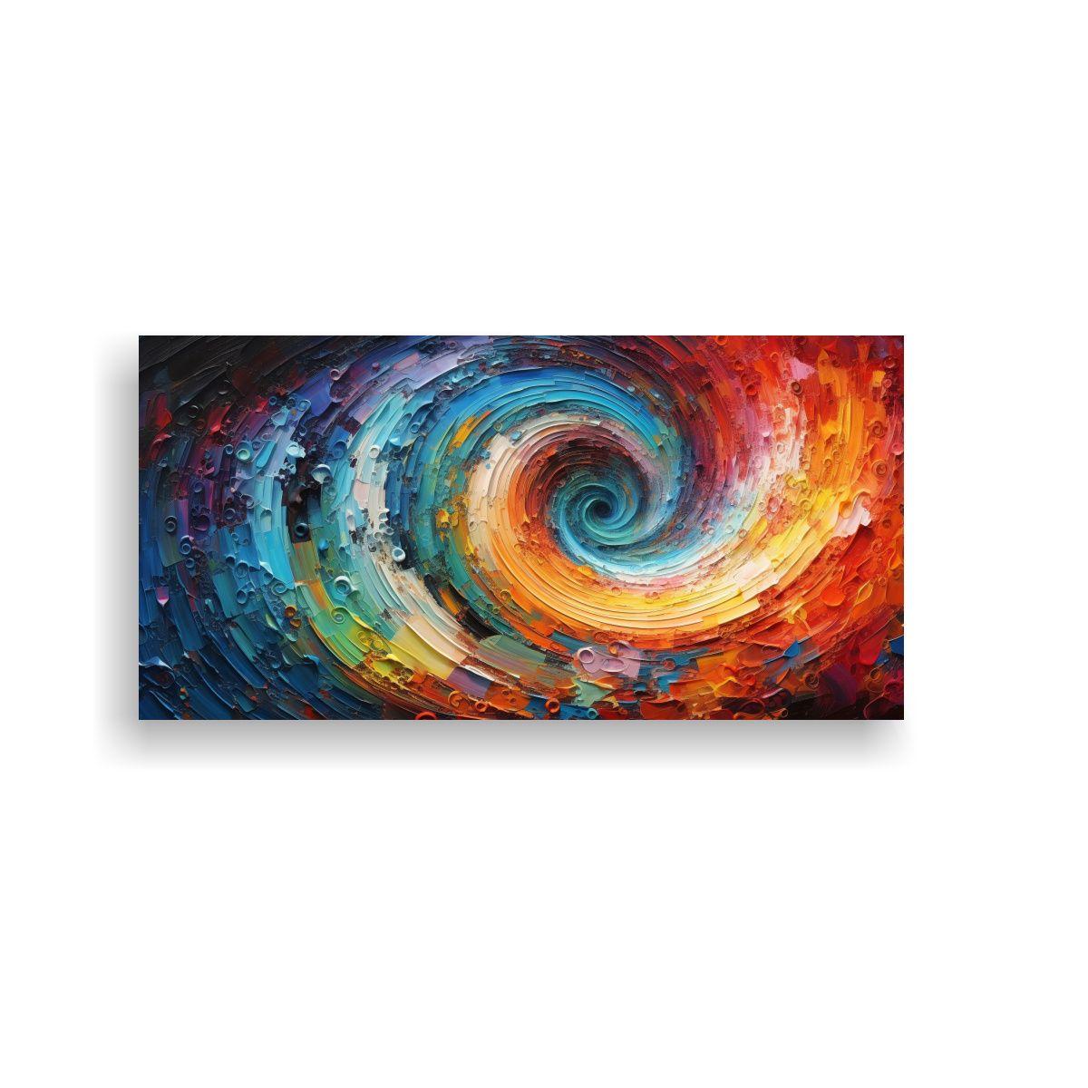 Cuadro Abstracto Con Dos Vistosos Remolinos En La  140x70cm-0
