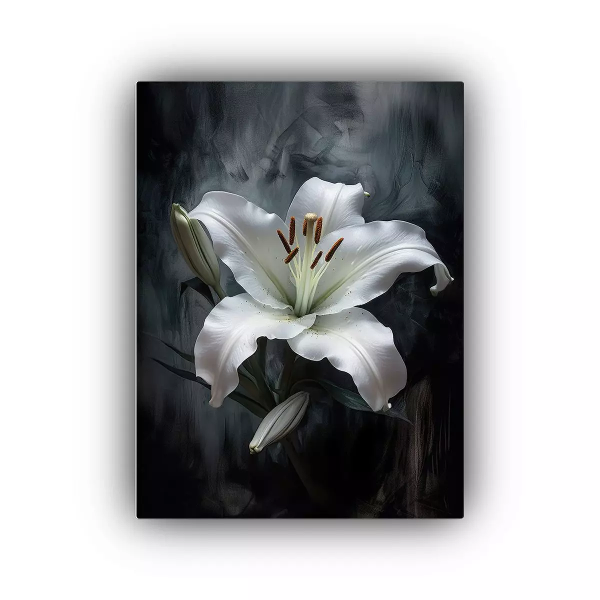 Pintura Decorativa Exclusiva De Lirios Blancos 40x60cm-0