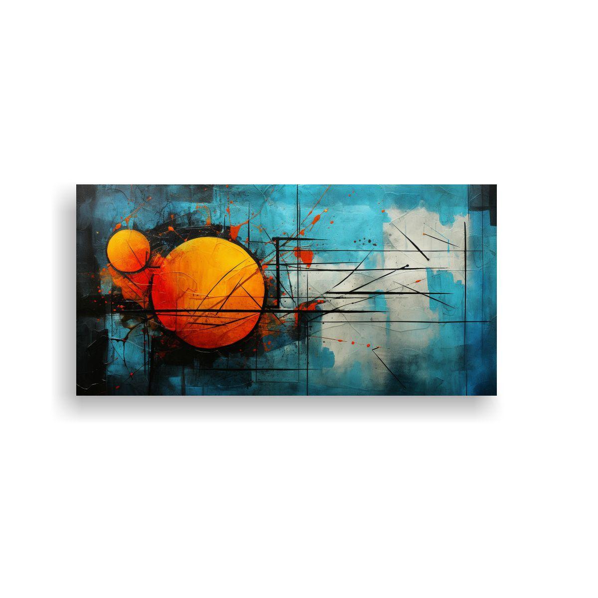 Pintura Abstracta Texturada En Lienzo Para 100x50 Cm-0