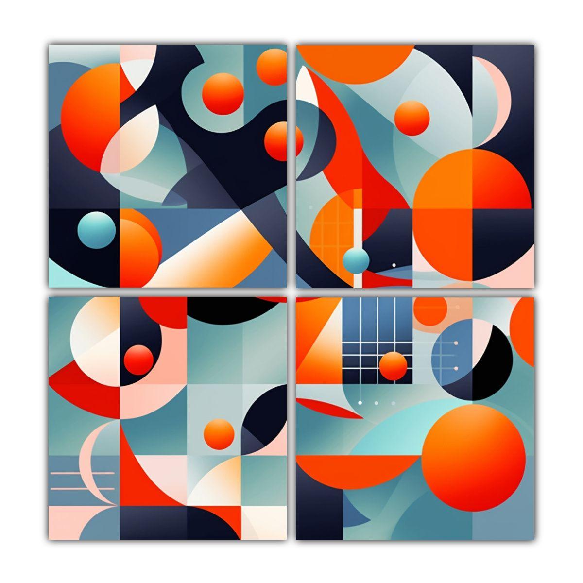 4 Pinturas Vanguardia Fantasía Generan Serie De 100x100 Cm-0