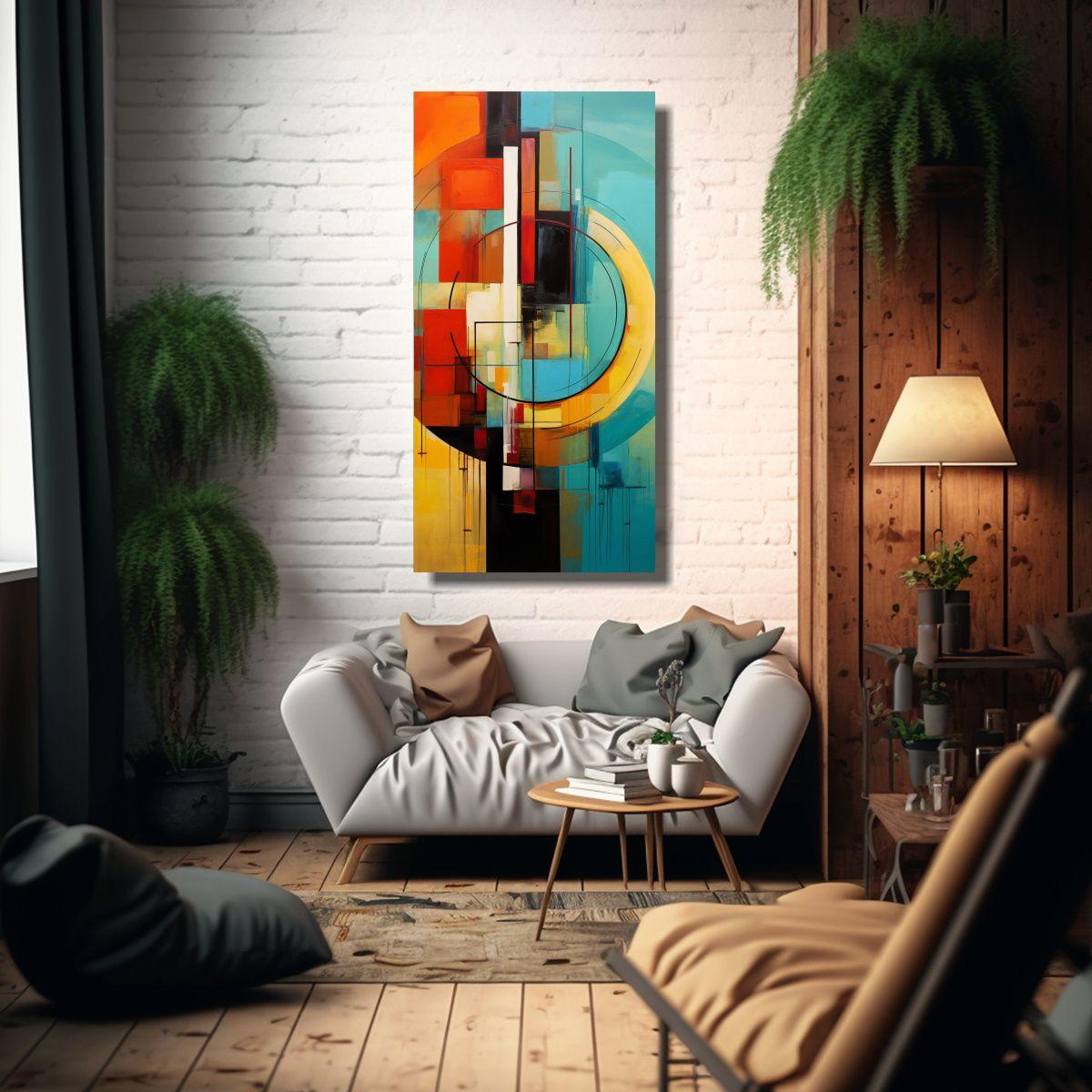 Pintura Abstracta Fine Art Finas Lineas Para Decor 20x40cm-2