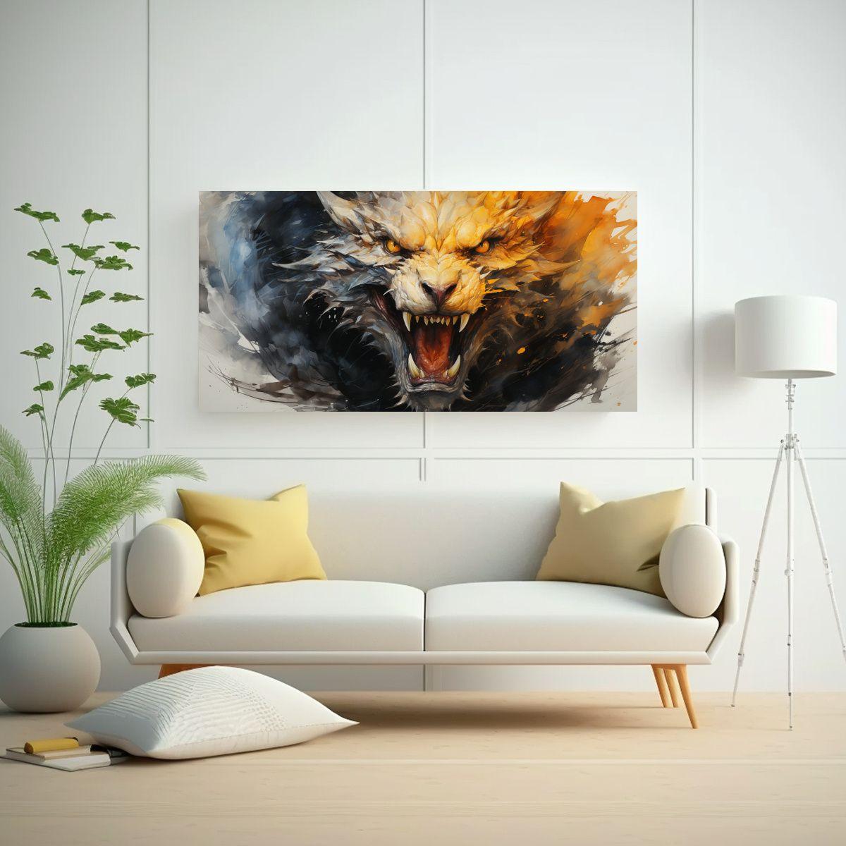 Pintura Lienzo Sensibilidad Artística Dragón 100x50cm-2
