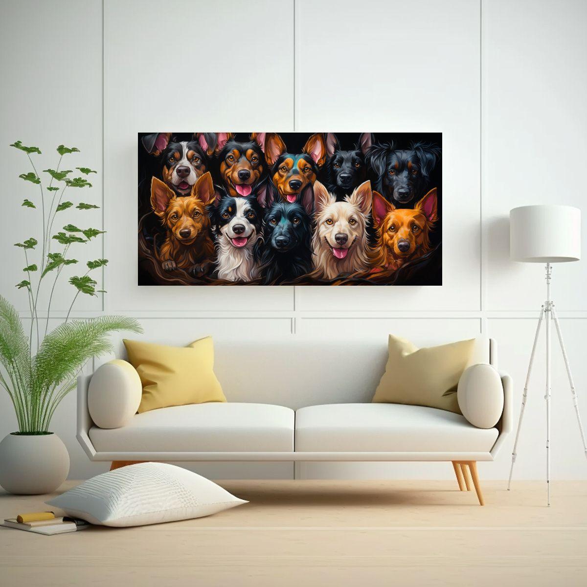 Cuadro Decorativo De Gatos De Todos Los Colores 100x50cm-2