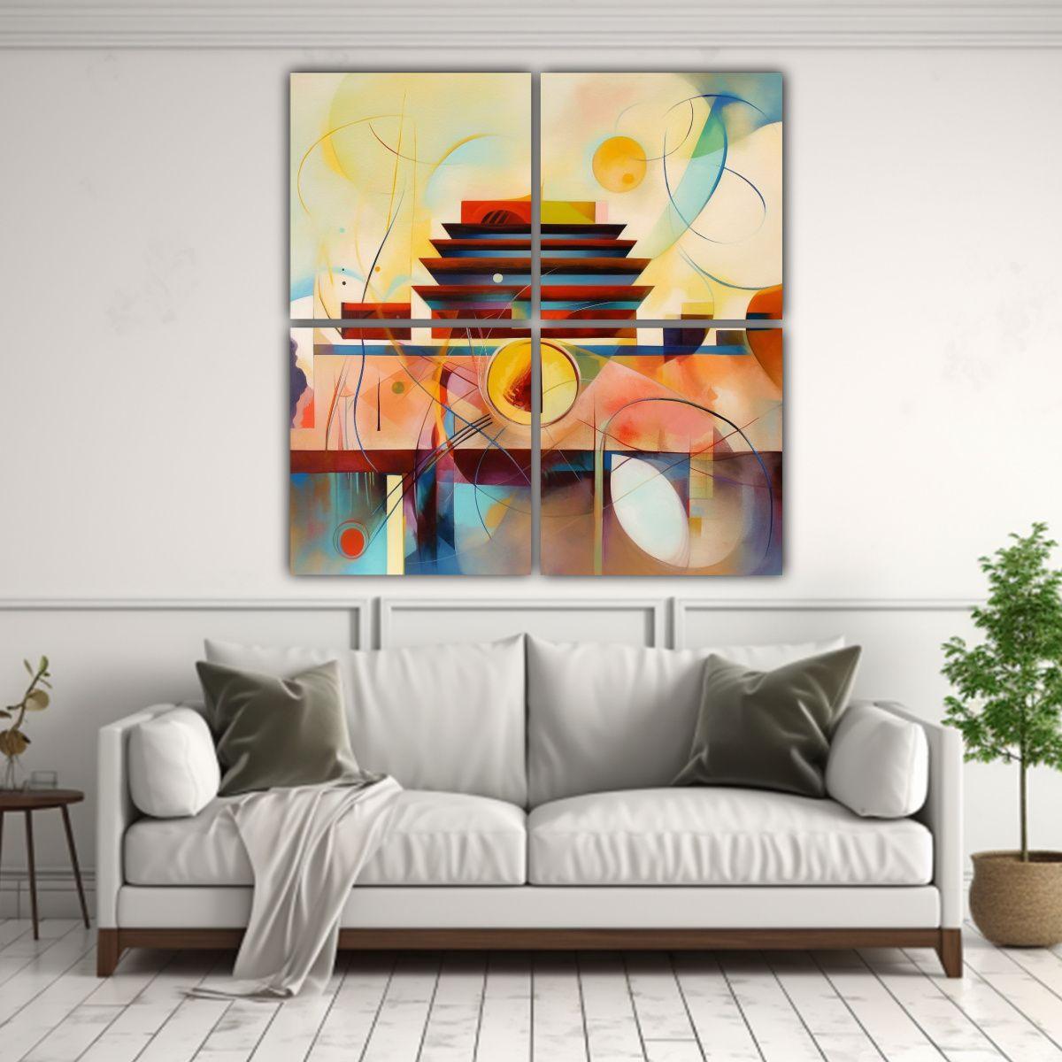 Cuatro Lienzos Sublimados Enigmáticos Tonos 200x200 Cm-2