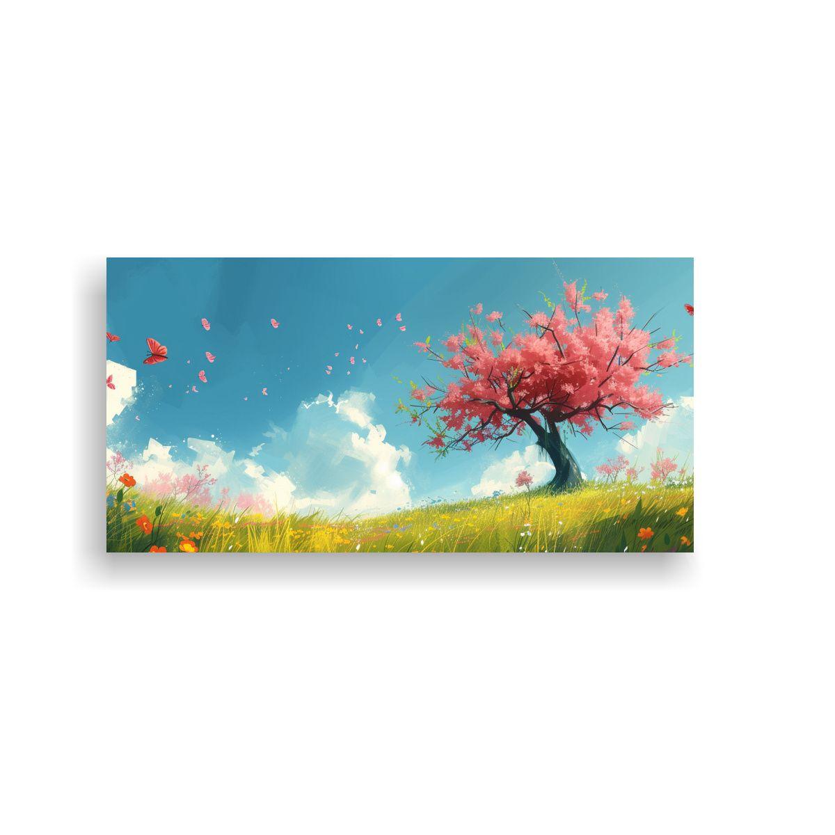 Lienzo Abstracto Escena De Primavera En Cuadro 83 40x20cm-0