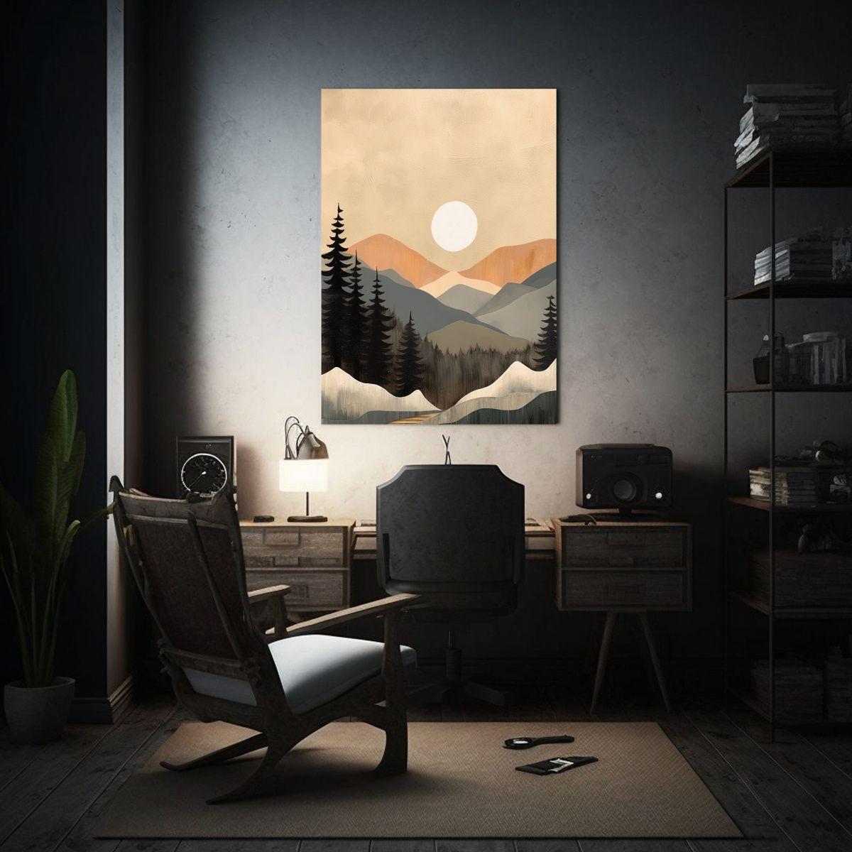 Pinturas Decorativas Boho Minimalistas Paisaje Colores Neutr 60x90cm-2
