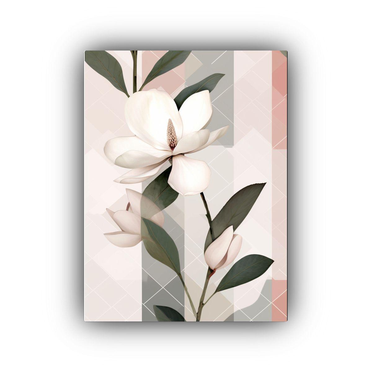 Cuadro Abstracto Magnolia Con Diseño Estético 40x50cm-0