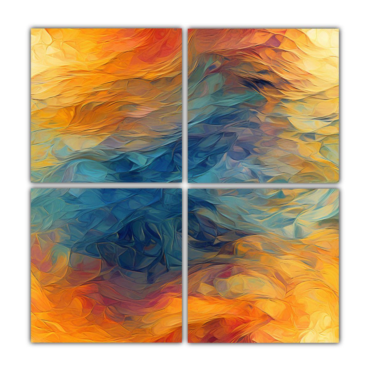 4 Cuadros De Alta Calidad Originales De Alegría 200x200 Cm-0