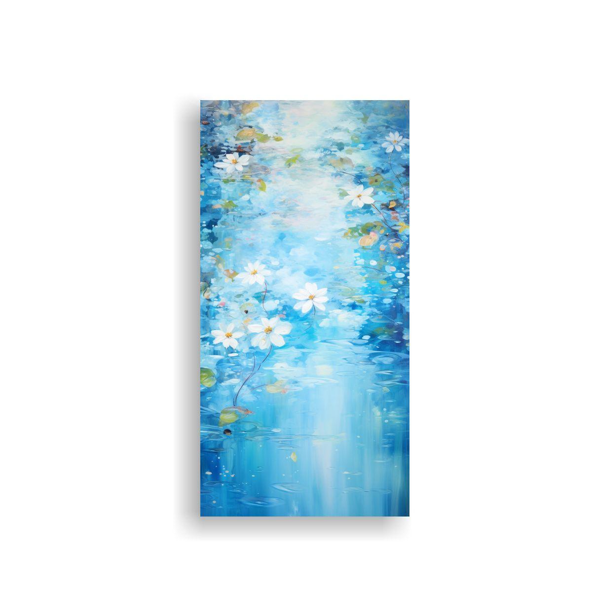 Cuadro Hermoso Impresionismo Acuático Azul 70x140cm-0