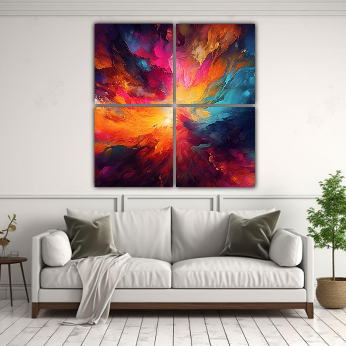 Cuatro Lienzos De Tela Con Temática De Regalo 180x180 Cm-2