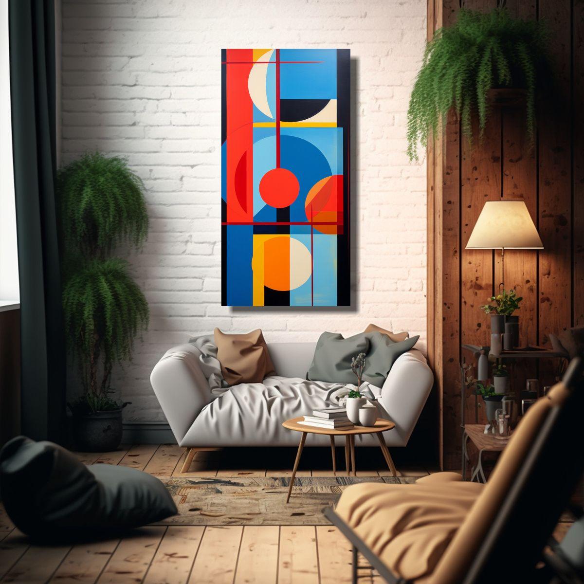 Pinturas Decorativas De Abstracción Geométrica 70x140cm-2