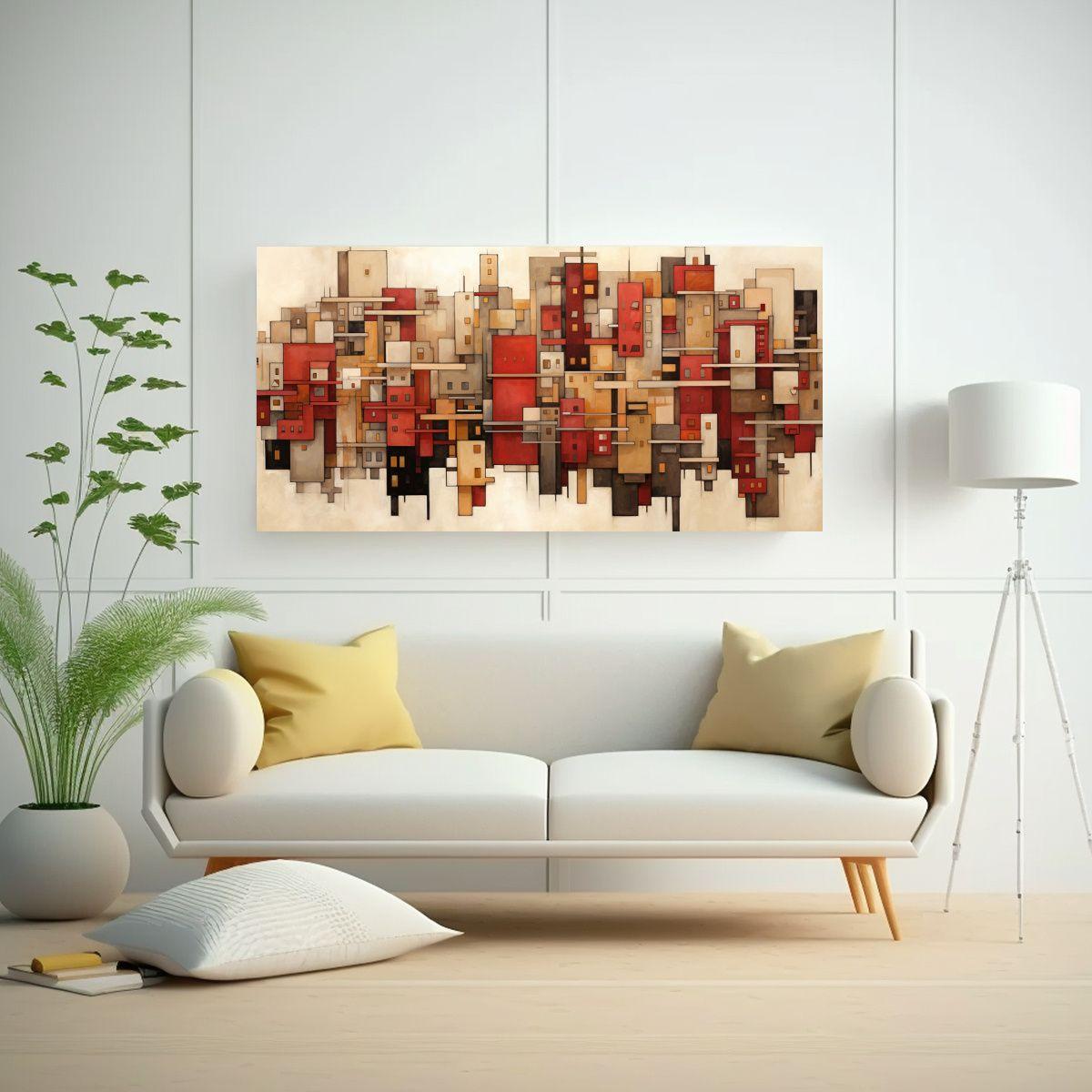 Pintura De Montreal Vista Desde Arriba Con Tonos 120x60cm-2