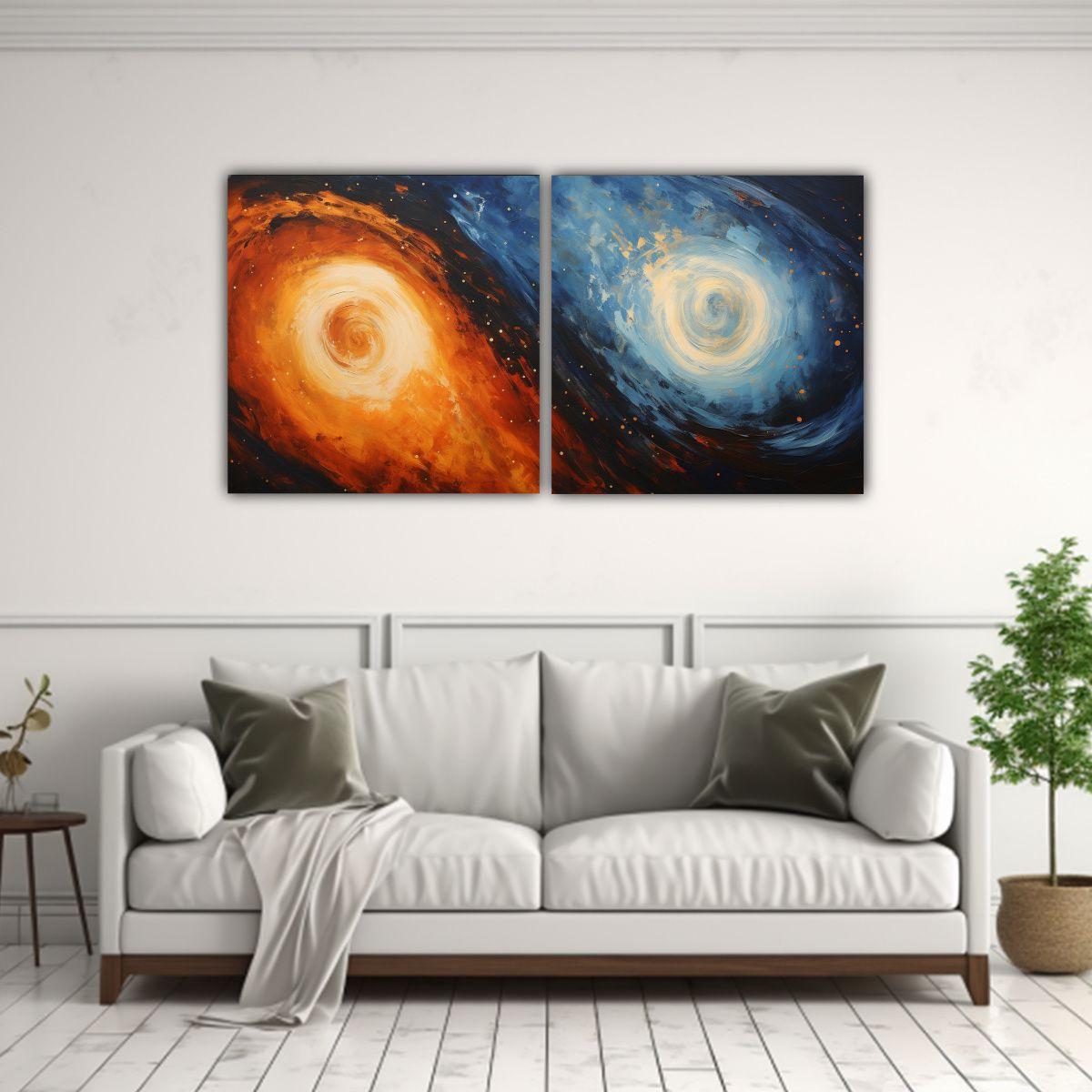 Arte De Pared Composición Luminosa En Lienzo 140x70 Cm-2