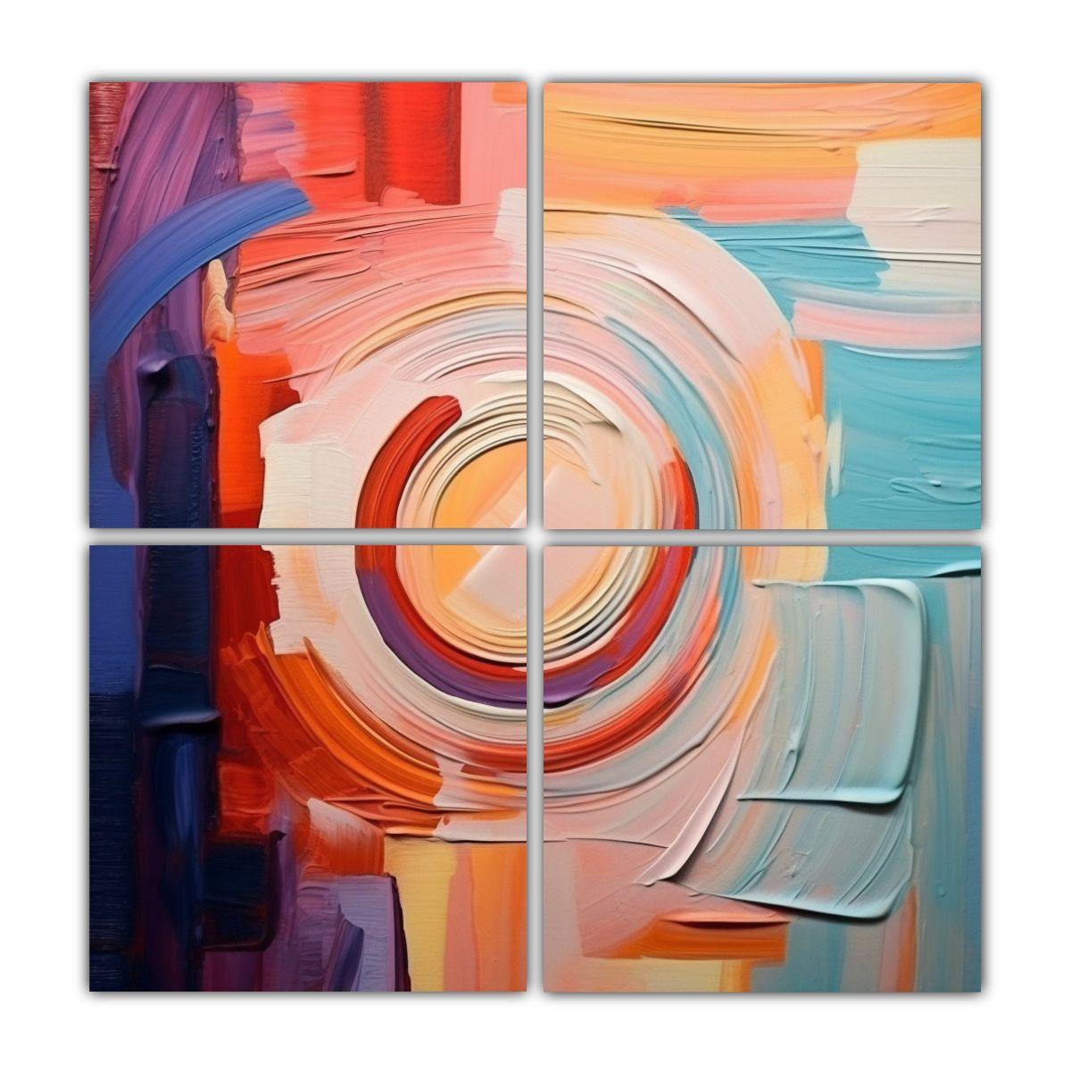Lienzos Abstractos Elegantes De Tela Composición 140x140 Cm-0