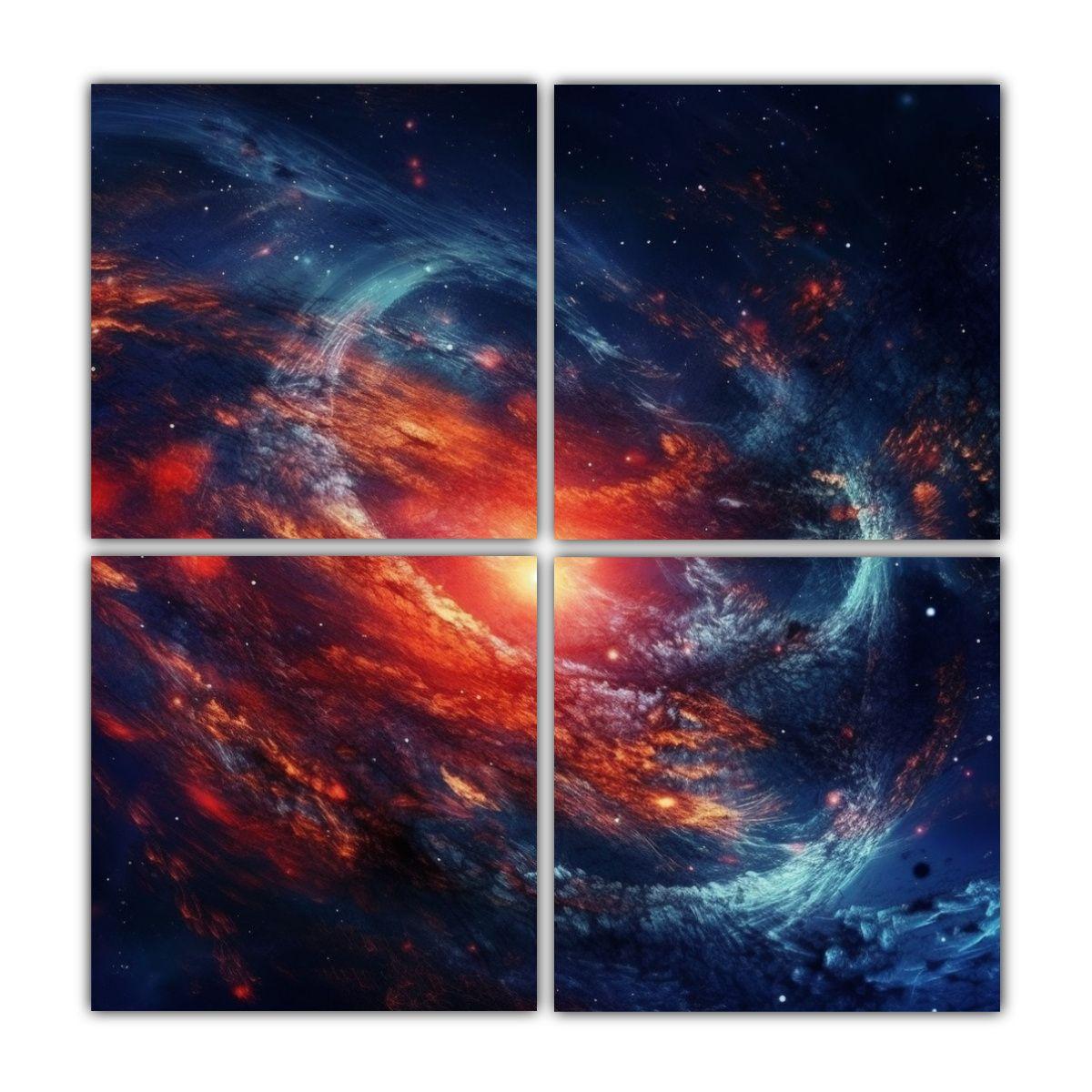 4 Cuadros Abstractos De Decoración Para El Hogar 180x180 Cm-0