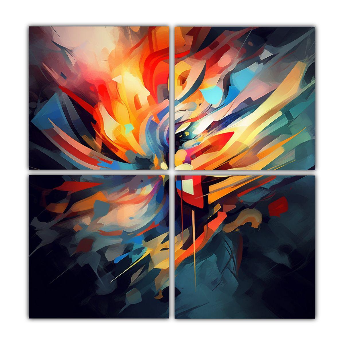 Pintura Abstracta Digital Lefterova De Alta 80x80 Cm-0