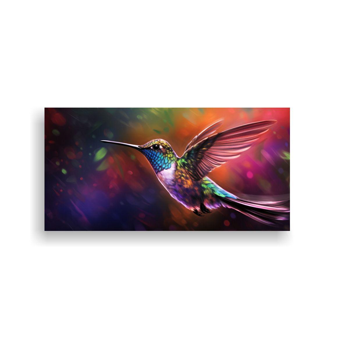 Cuadro De Tela Acuarela Vibrante Con Estilo De Pin 100x50cm-0