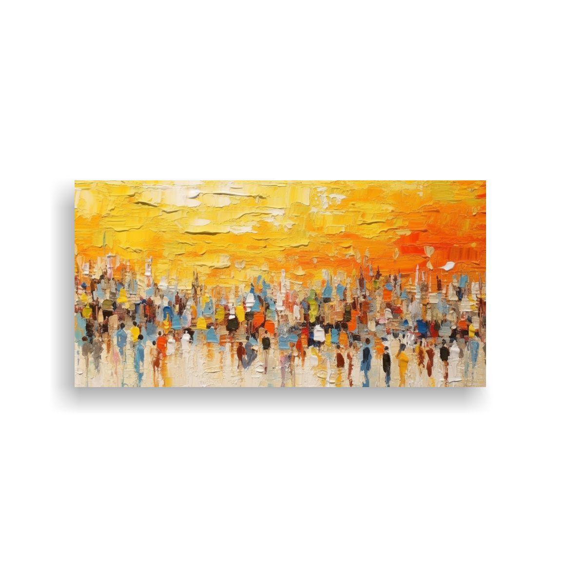 Cuadro Abstracto Relieve Movimiento Playa Verano 100x50cm-0