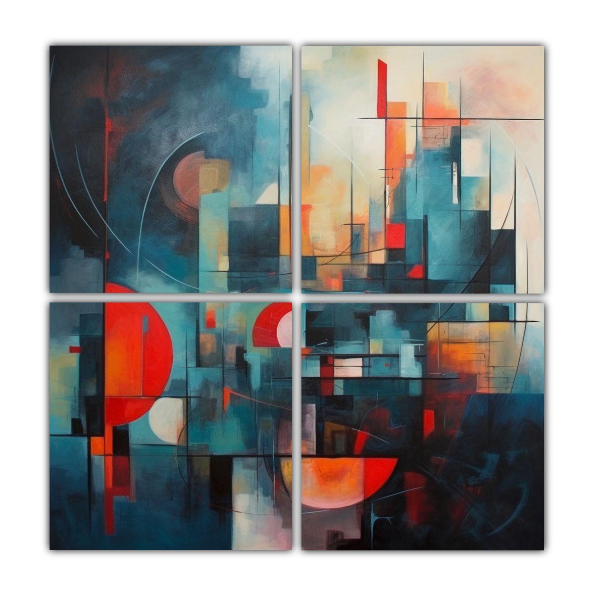 Cuadros Acuarela Composición Snake Abstracta 180x180 Cm-0
