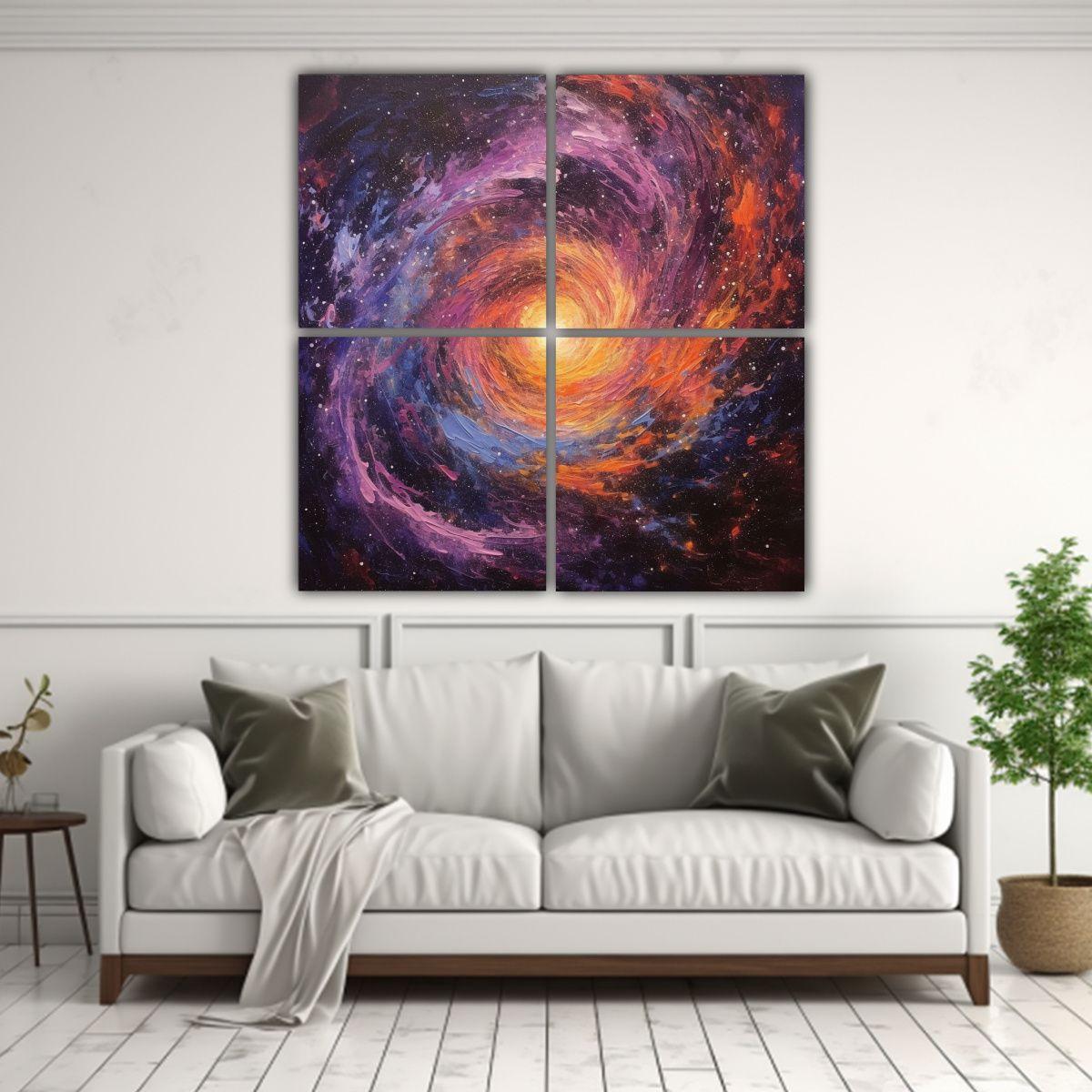 Cuadro Expresión Refinada De Una Galaxia, 200x200 Cm-2