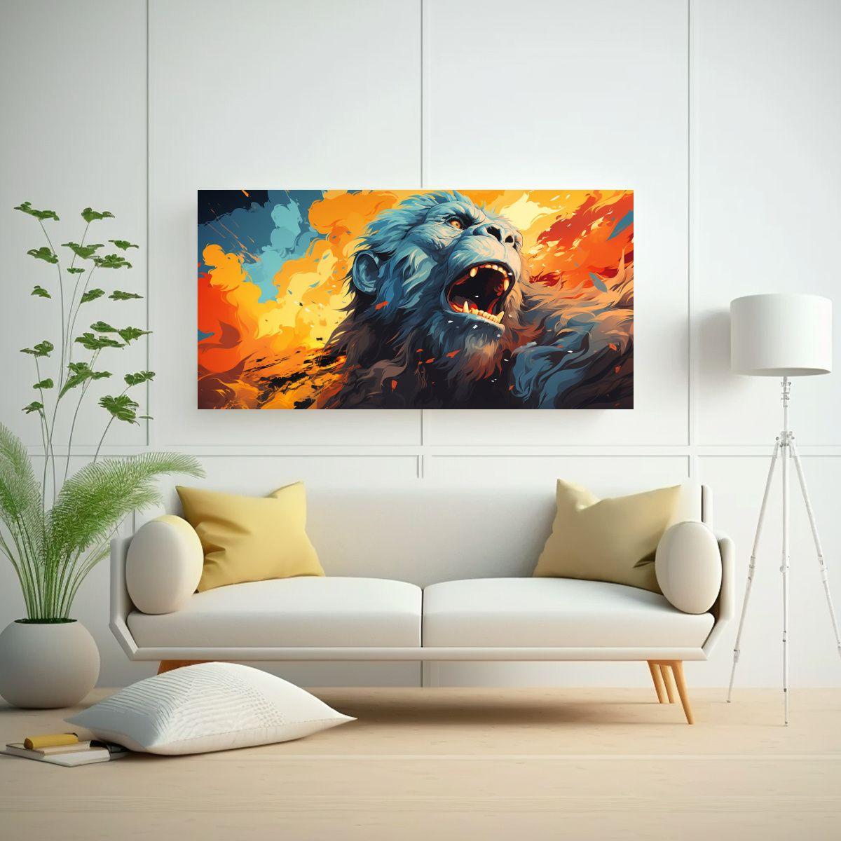 Lienzos Modernos Majestuosos: Yeti En El Cielo 160x80cm-2