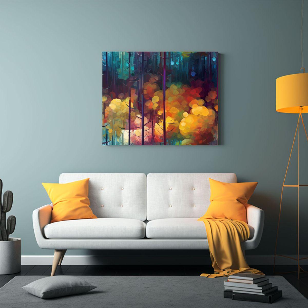 Cuadro En Bastidor Composición Bosque De Pinos 120x80cm-2