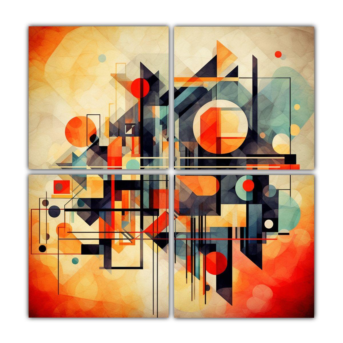 Pintura Decorativa Abstracta Geométrica 160x160 Cm-0