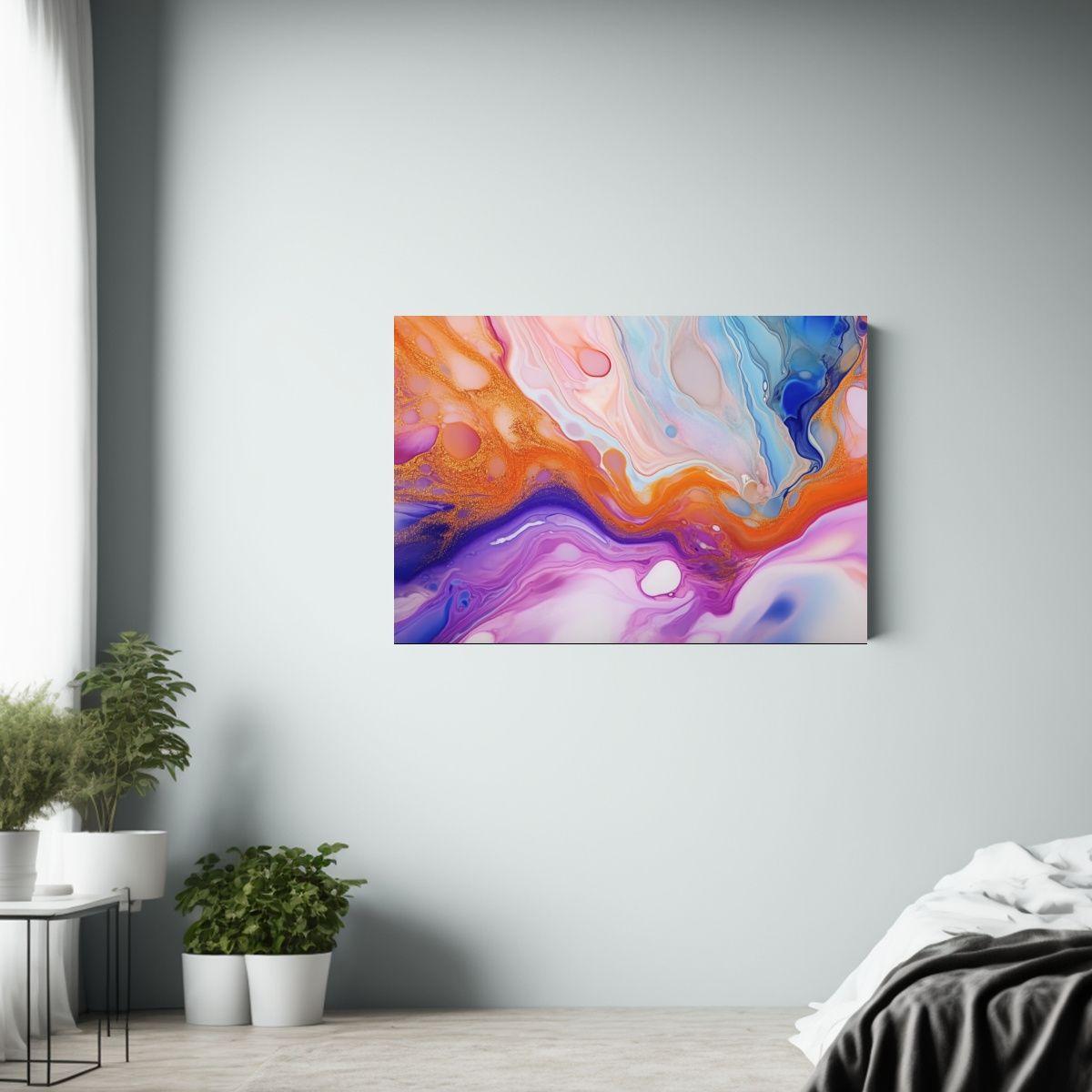 Cuadro Abstracto Mármol Multicolor En Tela Canvas 65x50cm-2