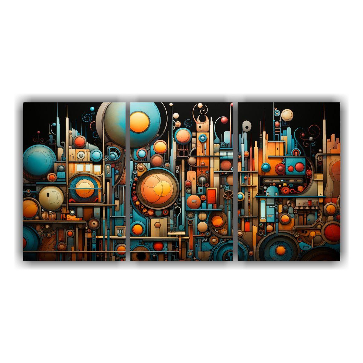 Conjunto 3 Cuadros De Pared Vintage Arte Bonito 180x90 Cm-0