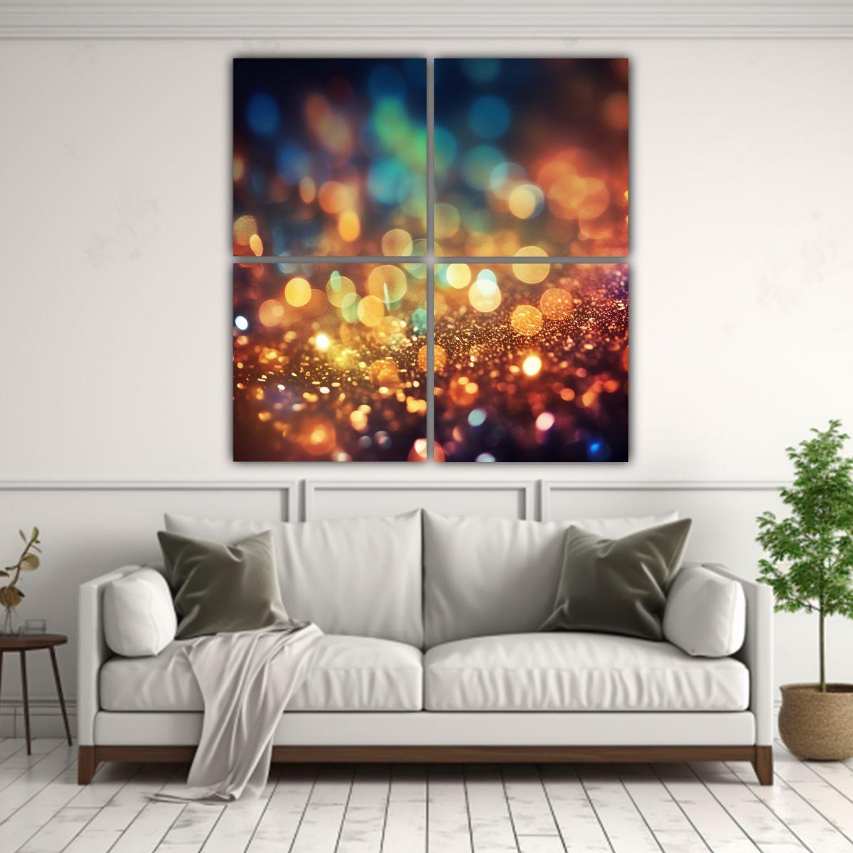 Arte De Pared Composición Vida Glitter Bokeh 100x100 Cm-2