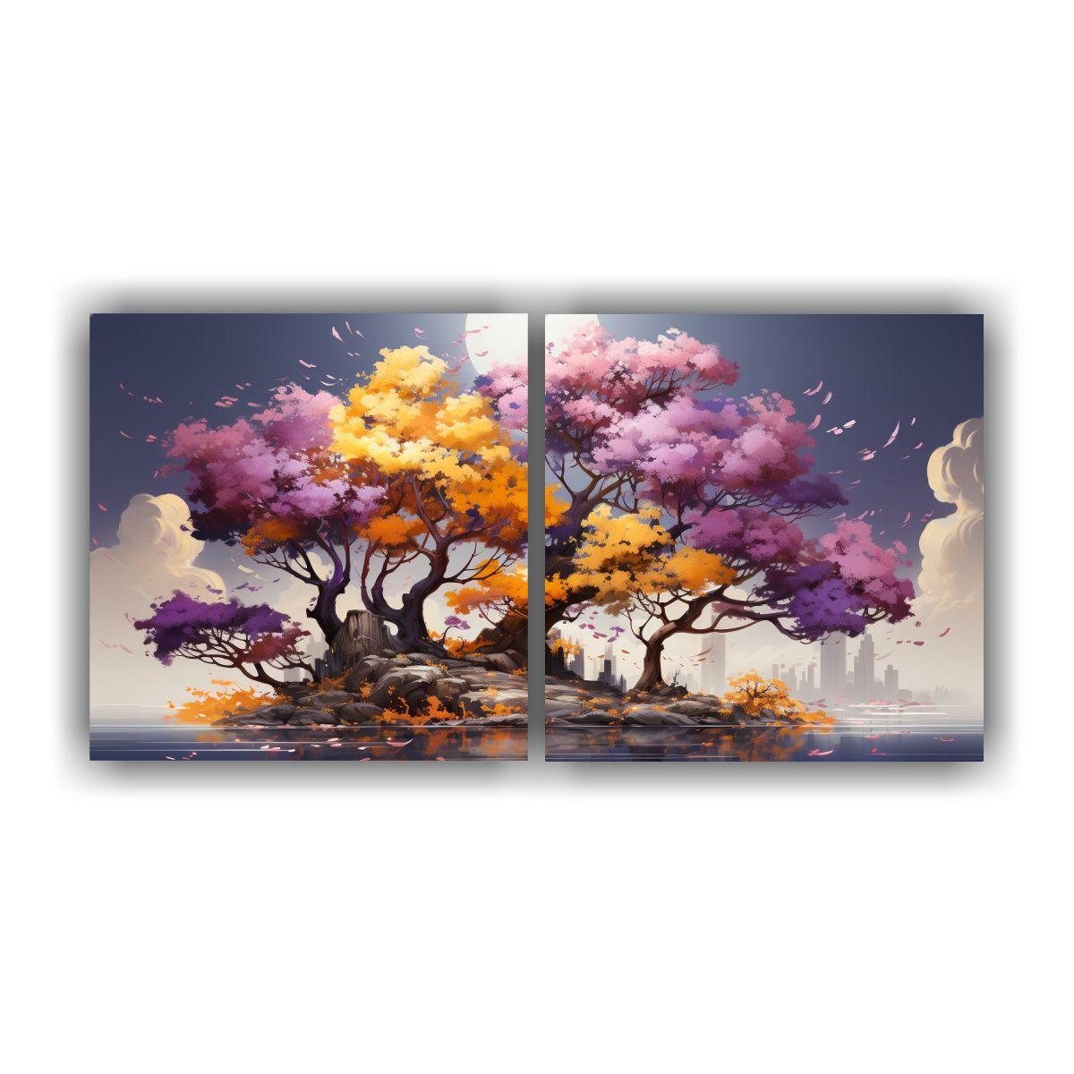 Pinturas De Decoración Para Oficina Con Árbol 40x20 Cm-0
