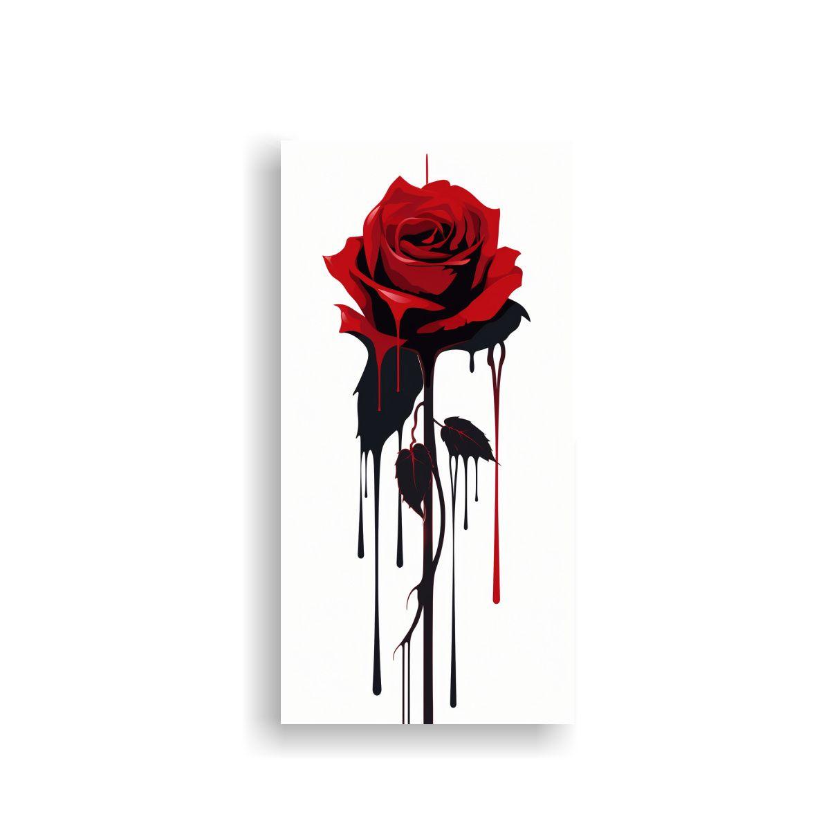 Cuadro Tela Bastidor Líneas Rojas Vida Sangre 50x100cm-0