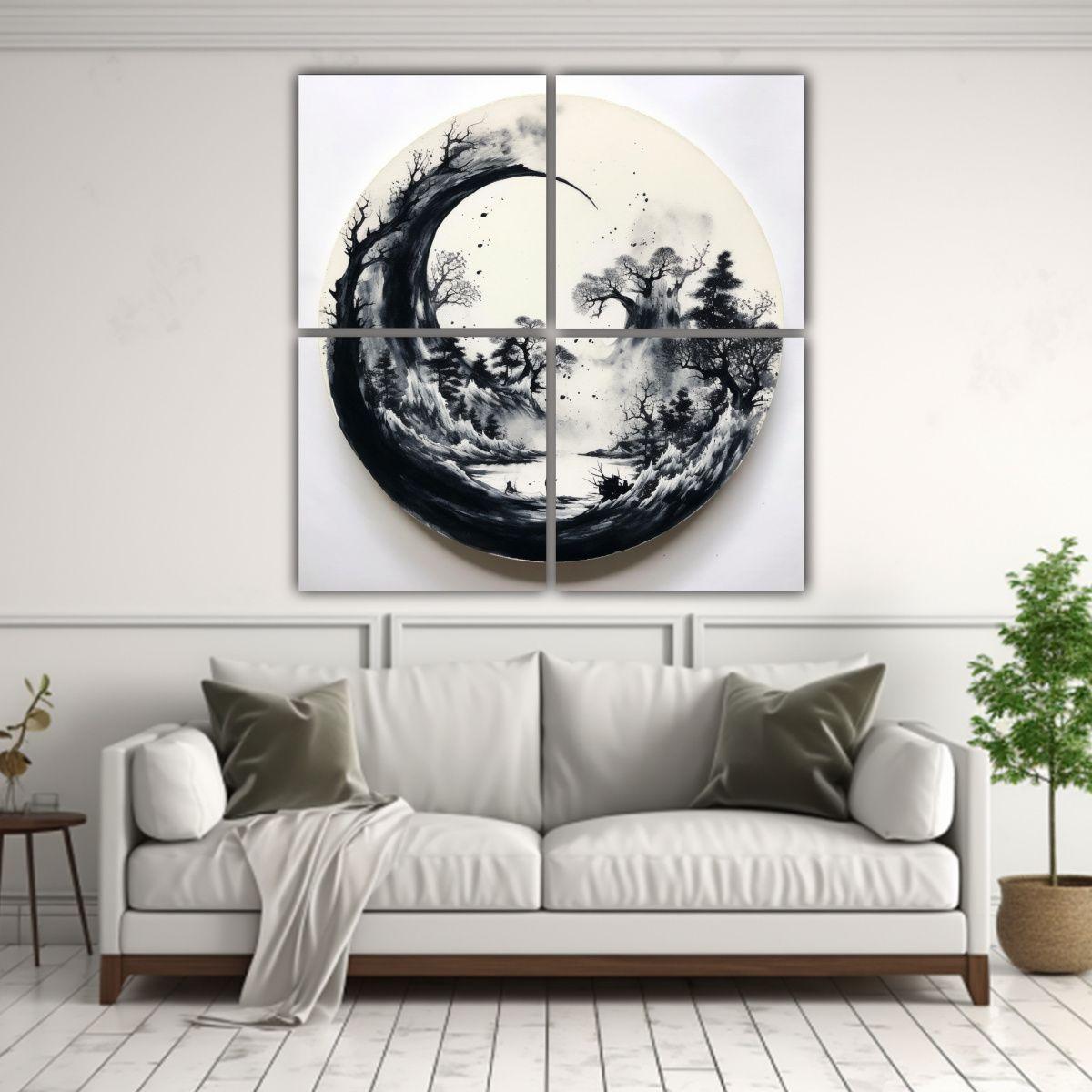 Pintura Circular Decorativa Para El Hogar 200x200 Cm-2